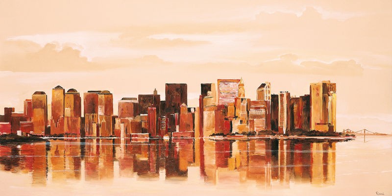 Renee, Cityview I (Städte, Metropole, Skyline, New York, Manhattan, Spiegelungen, Wunschgröße, modern, Wohnzimmer, Büro, Business)