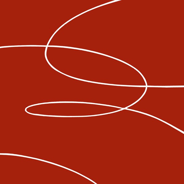 Takashi Sakai, MEDITATION I (Abstrakt, modern, Linien, schwungvoll, dynamisch,  filigran, Grafik, Wohnzimmer, Treppenhaus, Büro, Wunschgröße, rot/weiß)