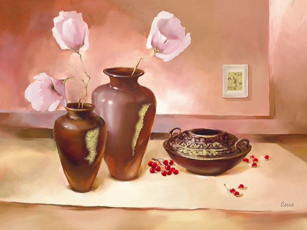 Olga, PISA (Stillleben, Blumenvasen, Blumen, Tisch, dekorativ, Wunschgröße, Esszimmer, Treppenhaus, Wohnzimmer, bunt)
