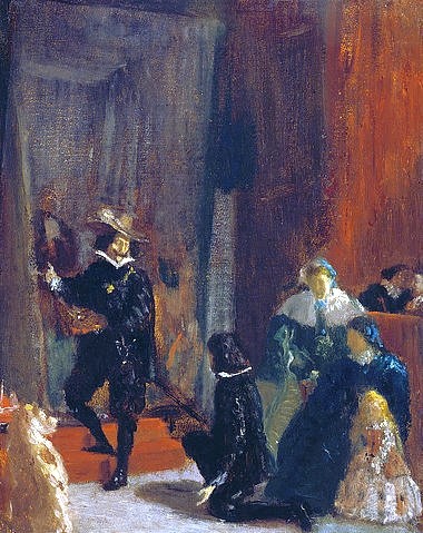 Edgar Degas, Erinnerung an Velazquez. 1858 (Degas,Edgar,1834-1917,München,Neue Pinakothek,Atelierszenen,Degas, Edgar 1834-1917, Bayerische Staatsgemäldesammlungen, französischer impressionismus,impressionistisch,französisch)