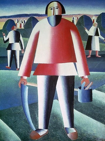 Kasimir Malewitsch, Der Schnitter. 1909. (Malewitsch,Kasimir,Moskau,Puschkin-Museum,1878-1935,Bauern,Suprematismus,Malewitsch, Kasimir 1878-1935)