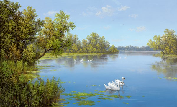 Slava, FLUß MIT SCHWÄNEN II (LANDSCHAFT NOSTALGIE)