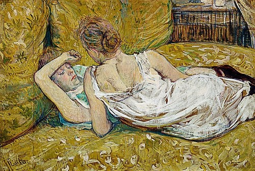 Henri de Toulouse-Lautrec, Die zwei Freundinnen. 1895 (Privatbesitz,Toulouse-Lautrec,Henri de,1864-1901,Frauen, Junge,Frauen,Dialoge,Toulouse-Lautrec, Henri de 1864-1901)