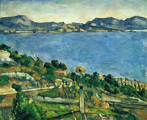 Paul Cézanne, L'Estaque. Landschaft im Golf von Marseille. Gegen 1878/79 (19. Jahrhundert,Paris,Musée d'Orsay,1839-1906,Cézanne,Paul,Frankreich,Cézanne, Paul Cezanne,Etaque,Bucht,Post-Impressionismus)