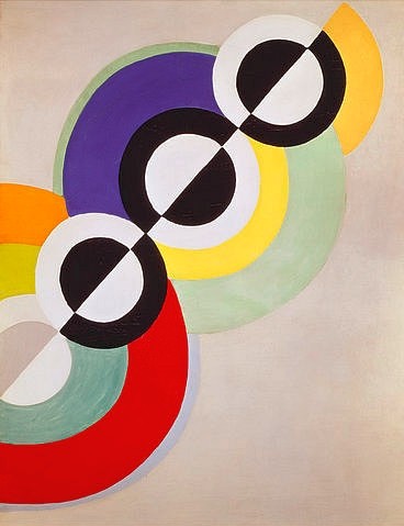 Robert Delaunay, Prismen. 1934. (Abstraktion,20. Jahrhundert,Paris,Musée national d'Art moderne,1885-1941,Delaunay,Robert,orphischer kubismus,abstrakt,französisch,orphismus,kreise,farben,abstrakte kunst,modern,moderne)