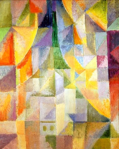 Robert Delaunay, Das Fenster. Um 1912 (Orphismus, orphischer Kubismus, abstrakte Malerei, Muster,  Klassische Moderne, Büro, Business, Wohnzimmer, Wunschgröße, bunt)