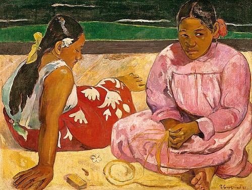 Paul Gauguin, Frauen von Tahiti (oder: Am Strand).1891 (Gauguin,Paul,Paris,Musée d'Orsay,1848-1903,Menschenrassen,Südsee,Gauguin, Paul 1848-1903)