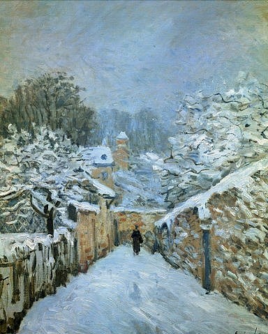 Alfred Sisley, Louveciennes im Schnee. 1878 (Öl auf Leinwand,1839-1899,Paris,Musée d'Orsay,Sisley,Alfred,Winter,Sisley, Alfred 1839-1899,Schnee)