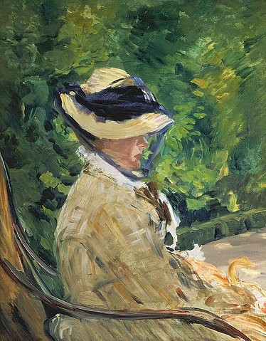 Édouard Manet, Madame Manet im Garten von Bellevue. (Manet,Édouard,1832-1883,Privatbesitz,Frauen, Alte,Gärten,Schleier,Manet, Edouard 1832-1883,Annenberg,Walter Annenberg, Palm Springs)