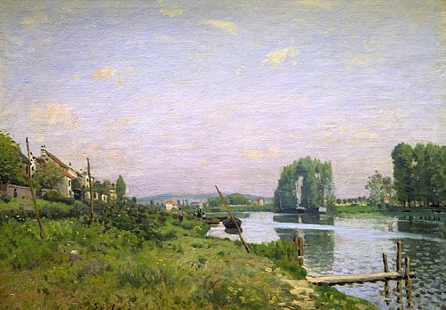 Alfred Sisley, Der Kanal Saint-Martin. 1872 (Sisley,Alfred,Paris,Musée d'Orsay,1839-1899,19. Jahrhundert,Frankreich,Sisley, Alfred Sisley,Fluss,Landschaft)