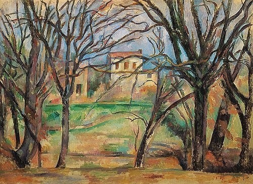 Paul Cézanne, Häuser und Bäume. (Cézanne,Paul,Paris,Musée de l'Orangerie,1839-1906,)