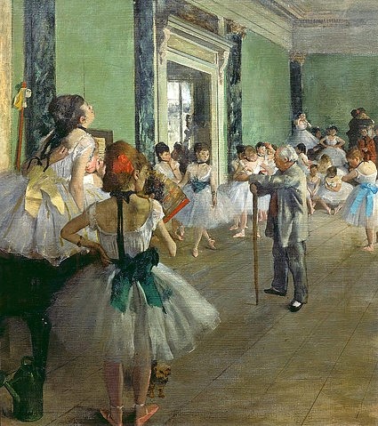 Edgar Degas, Die Tanzklasse. Gegen 1873/1876. (Degas,Edgar,1834-1917,Paris,Musée d'Orsay,Tanz,Degas, Edgar 1834-1917, französischer impressionismus,impressionistisch,französisch)