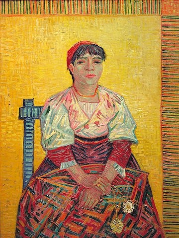 Vincent van Gogh, Die Italienerin (Agostina Segatori).1887 (Gogh,Vincent van,1853-1890,Paris,Musée d'Orsay,Frauen, Junge,Frauen,Trachten,Gogh, Vincent van 1853-1890)