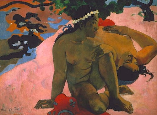 Paul Gauguin, AHA OE FEII? (Bist du eifersüchtig?) 1892. (Gauguin,Paul,1848-1903,Moskau,Puschkin-Museum,Menschenrassen,Paare, Junge,Südsee,Gauguin, Paul 1848-1903)