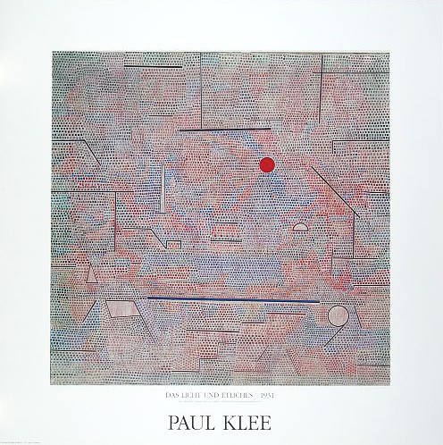 Paul Klee, Das Licht und Etliches (Offset) (Konstruktivismus,  geometrische Formen, Farbflächen, Linien, Punkte, Klassische Moderne,  Wohnzimmer, Arztpraxis, Büro, Business, Malerei, bunt)