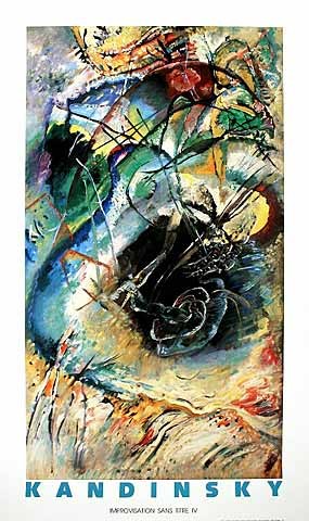 Wassily Kandinsky, Improvisation sans titre (Klassische Moderne, Malerei, abstrakte Kunst, geometrische Formen, abstrakte Muster, Chaos,  Linien, Kreise, Wohnzimmer, Büro, Arztpraxis, bunt)