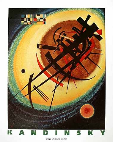 Wassily Kandinsky, Helles Oval (Klassische Moderne, Malerei, abstrakte Kunst, geometrische Formen, abstrakte Muster, Linien, Kreise, Wohnzimmer, Büro, Arztpraxis, bunt)