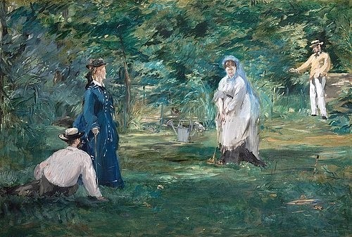Édouard Manet, Krocketpartie. 1873 (Städel Museum,Frankfurt am Main,Manet,Édouard,1832-1883,Öl auf Leinwand,19. Jahrhundert,Impressionismus,Manet,Edouard Manet,Sport,19. Jahrhundert,Park,Spiel,spielen,Garten,französisch,Moderne,Krocket,Partie,Frau,Frauen,Mann,Männer,Freizeit,Garten,Impressi)