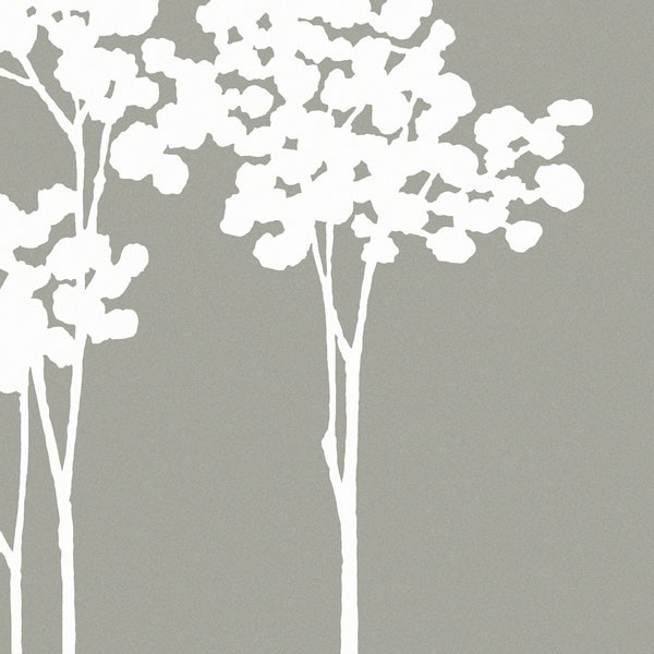 Takashi Sakai, SUMMERS BOUNTY IV (Pflanzen, Bäume, Blüten, modern, minimalistisch, filigran, Grafik, Wunschgröße, Wohnzimmer, Treppenhaus, Büro, grau/weiß)