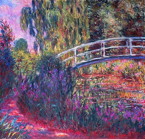 Claude Monet, Japanische Brücke im Garten von Giverny. 1900 (Monet,Claude,1840-1926,Christie's Images Ltd,19. Jahrhundert,20. Jahrhundert,Impressionismus,französischer,Brücke,Garten, französischer Impressionismus,französisch,natur,pflanzen,impressionistisch)