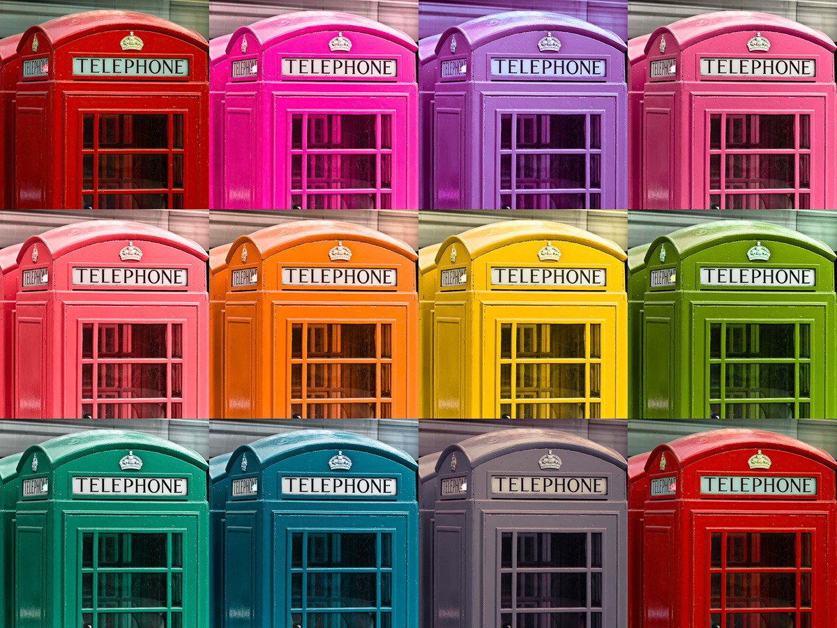 Konfiguration benutzen (Pop, Telefonzellen, Box, Telefonhäuschen, Nostalgie, Wunschgröße, Fotokunst, Wohnzimmer, Jugendzimmer, Treppenhaus, bunt)