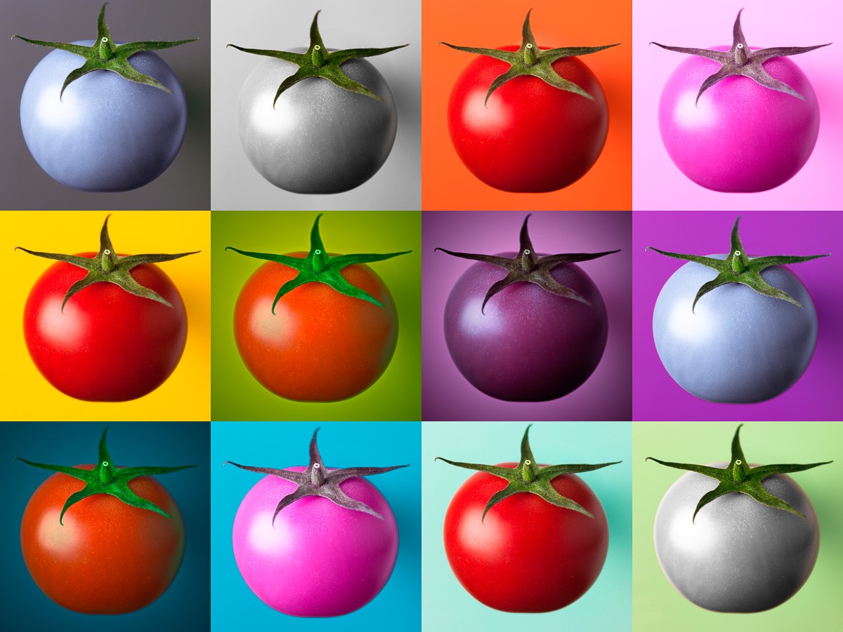 Konfiguration benutzen (Pop Art, Serie, Reihe, Tomaten Wunschgröße, Fotokunst, Wohnzimmer, Treppenhaus, Küche, bunt)