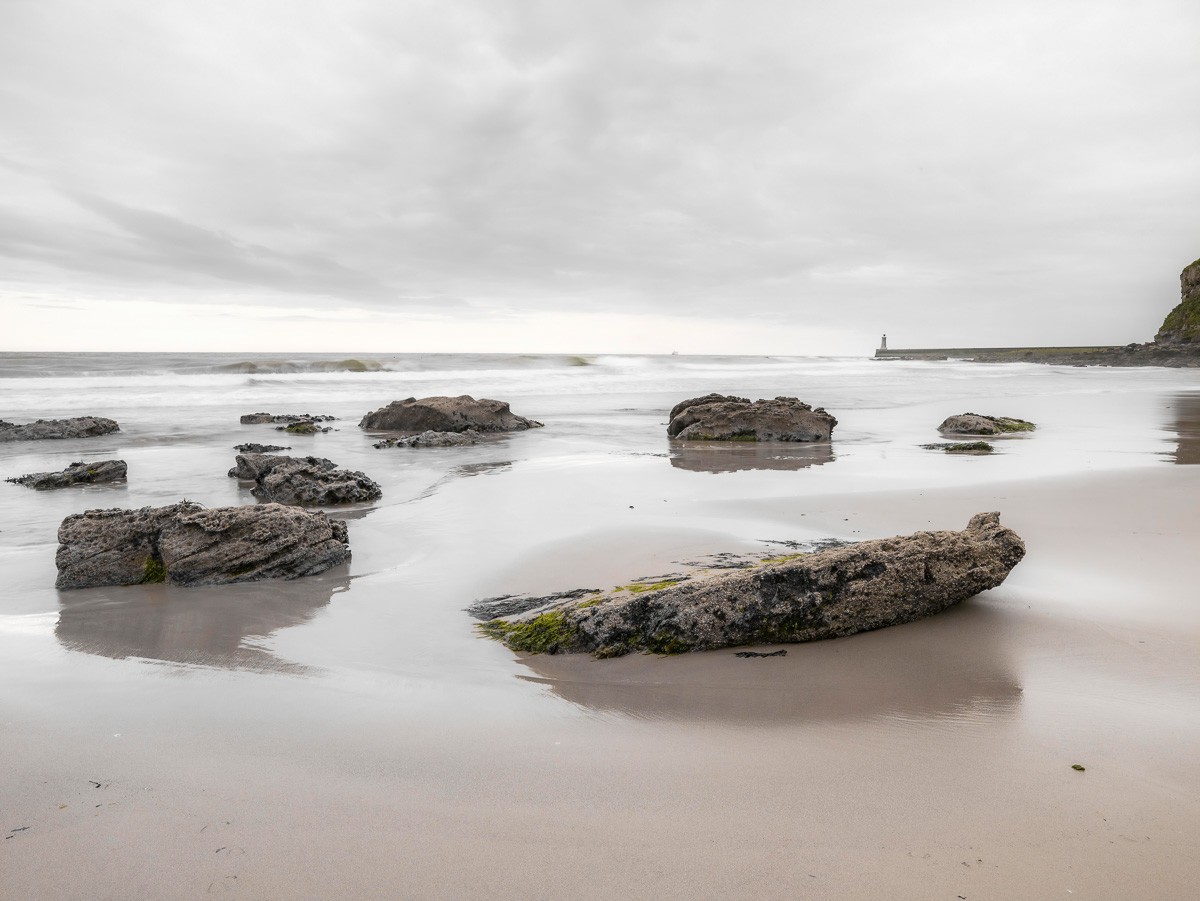 Konfiguration benutzen (Strand, Meer, Sand, Steine,    Horizont, Sonnenuntergang, Fotokunst, maritim, Wunschgröße, Badezimmer, Wohnzimmer)