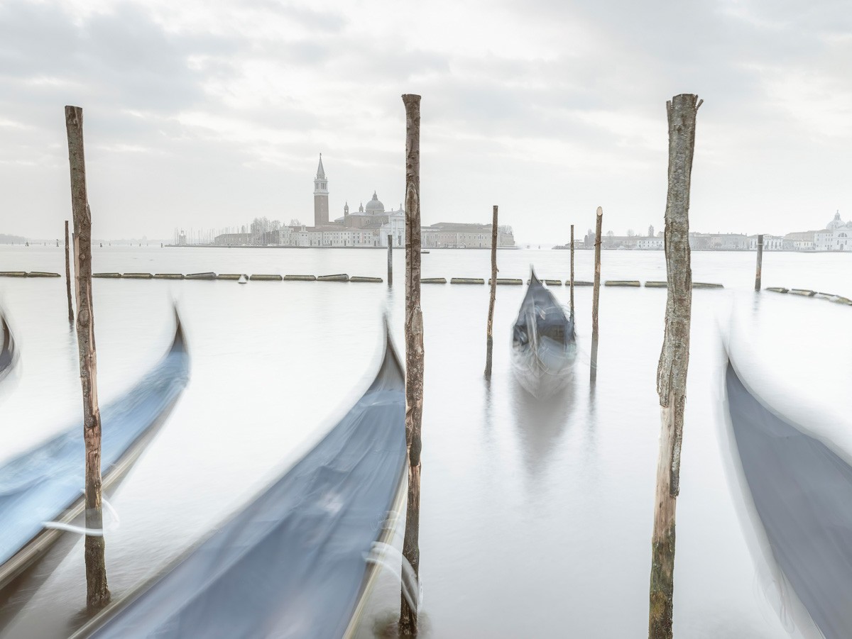 Konfiguration benutzen (Venedig, Gondeln, Lagune, San Giorgio, Insel, Panorama, Dunst, mystisch, Photokunst, Wunschgröße, Wohnzimmer,)