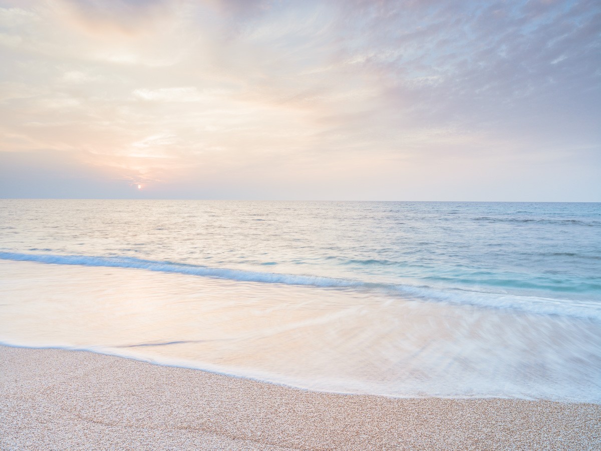 Konfiguration benutzen (Strand, Sand, Sonnenuntergang, Idylle, Ruhe, Meeresbrise, Horizont, Wunschgröße, Fotokunst, Wohnzimmer, Badezimmer, Treppenhaus, bunt)