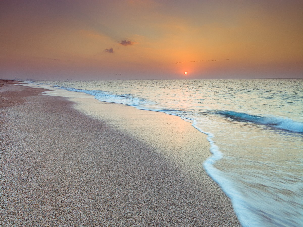 Konfiguration benutzen (Strand, Meer, Sand, Sonnenuntergang, Meeresbrise, Horizont, Wunschgröße, Fotokunst, Wohnzimmer, Badezimmer, Treppenhaus, bunt)