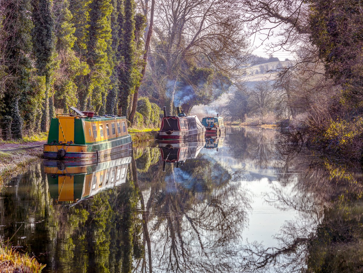Konfiguration benutzen (Kanal, Landschaft, Hausboote, England, Idylle, Wunschgröße, Fotokunst, Wohnzimmer, Treppenhaus, bunt)