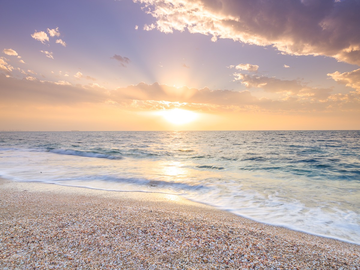 Konfiguration benutzen (Meer, Strand, Sand, Sonnenuntergang, Horizont, maritim, Meeresbrise, Wunschgröße, Fotokunst, Wohnzimmer, Treppenhaus, bunt)