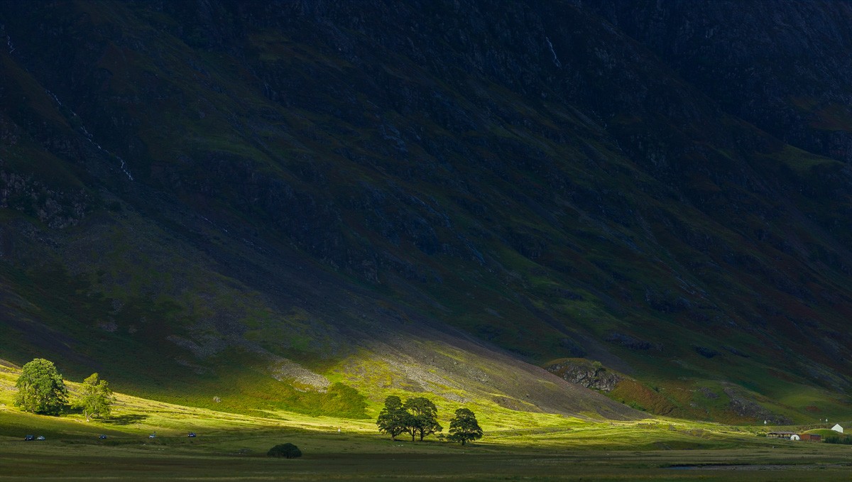 Konfiguration benutzen (Landschaft, Schottland, Berge, Highlands, Hochland, Lichtfleck, Fotokunst, Wunschgröße,  Wohnzimmer, Treppenhaus, bunt)