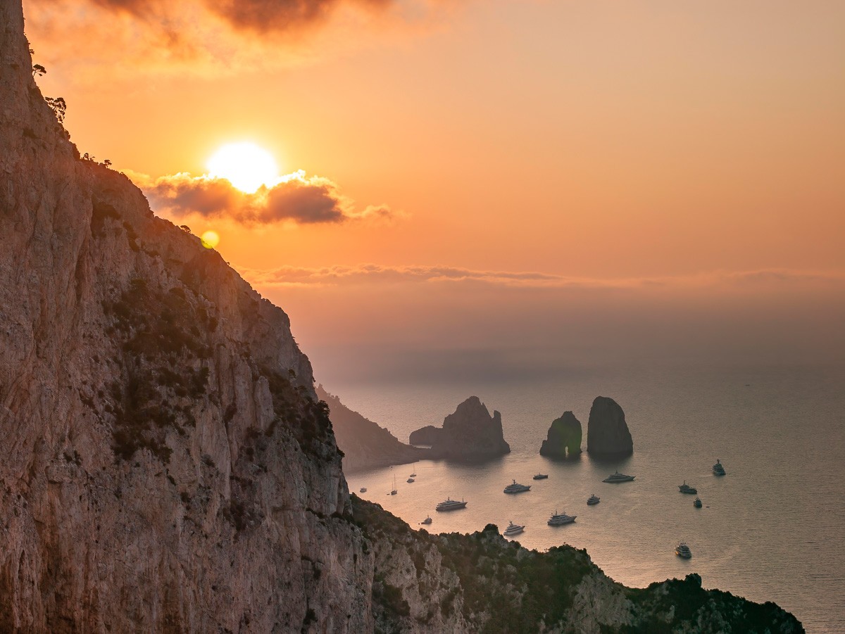 Konfiguration benutzen (Landschaft, Meer, Küste, Felsen, Capri, Italien, Sonnenuntergang, Wunschgröße, Fotokunst, Wohnzimmer, Treppenhaus,)