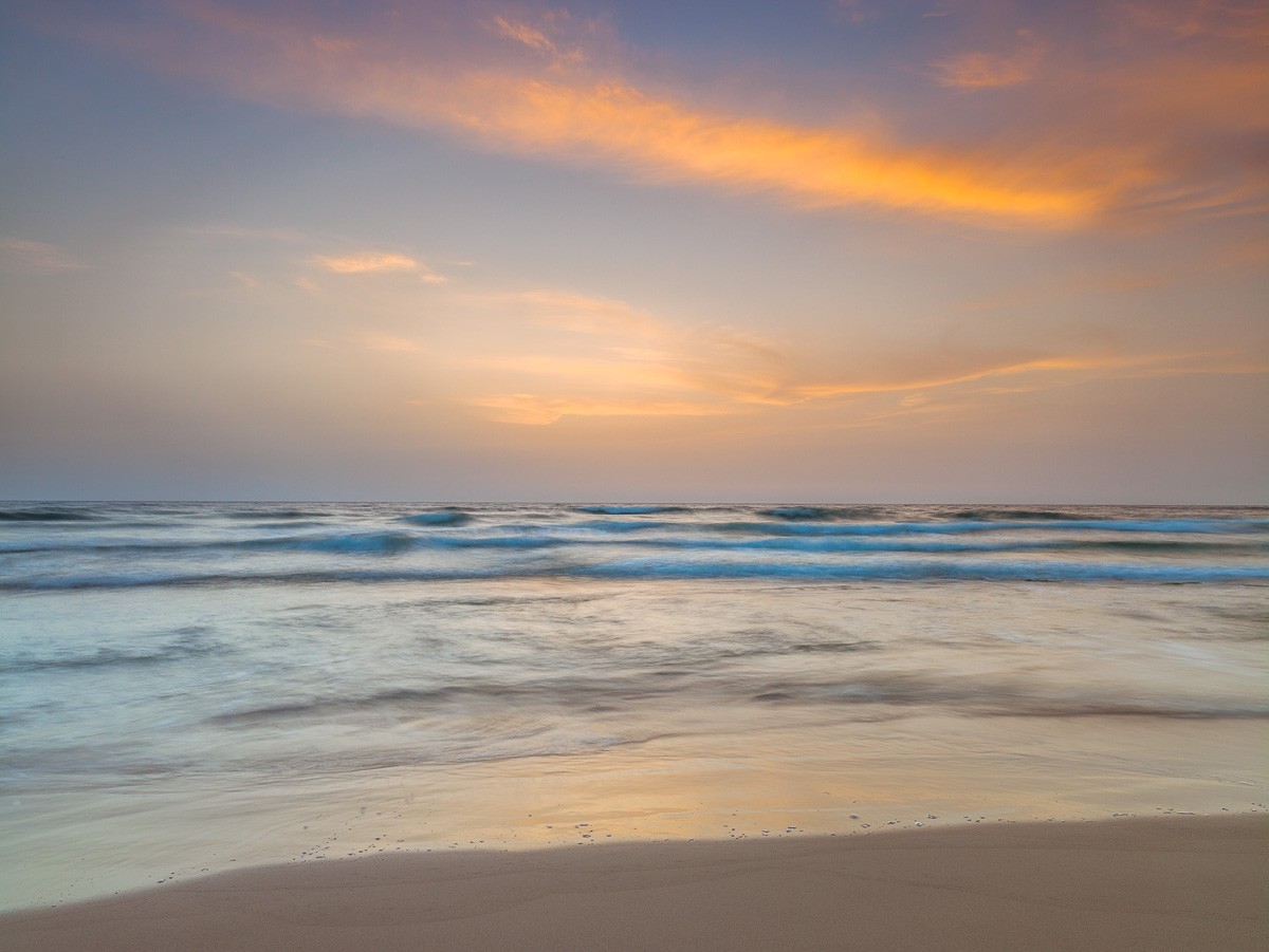 Konfiguration benutzen (Strand, Sand, Meer, Wellen, Sonnenuntergang, Horizont, Wunschgröße, Fotokunst, Wohnzimmer, Badezimmer, Treppenhaus, bunt)