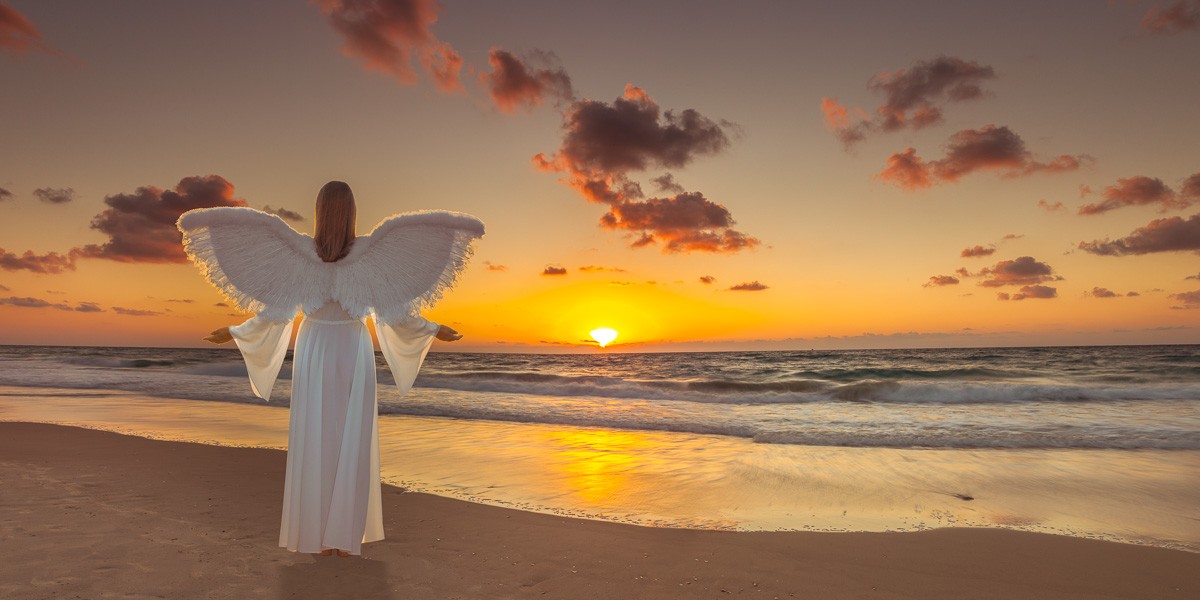 Konfiguration benutzen (Strand, Meer, Sonnenuntergang, Horizont, Engel, mystisch, Wunschgröße, Fotokunst, Wohnzimmer, Schlafzimmer, Treppenhaus, bunt)