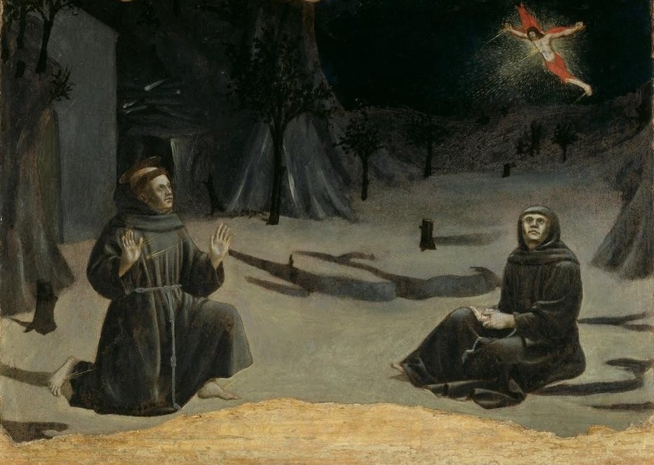 Piero della Francesca, Stigmatisation des Hl. Franziskus (Christentum,Franziskaner,Heilige,Kunst,Religion,Renaissance,Vision,Stigmatisation,Mönch,Altarbild,Eremit,Italienische Kunst,Predella,Wundmale,Nach Der Restaurierung,Frührenaissance)