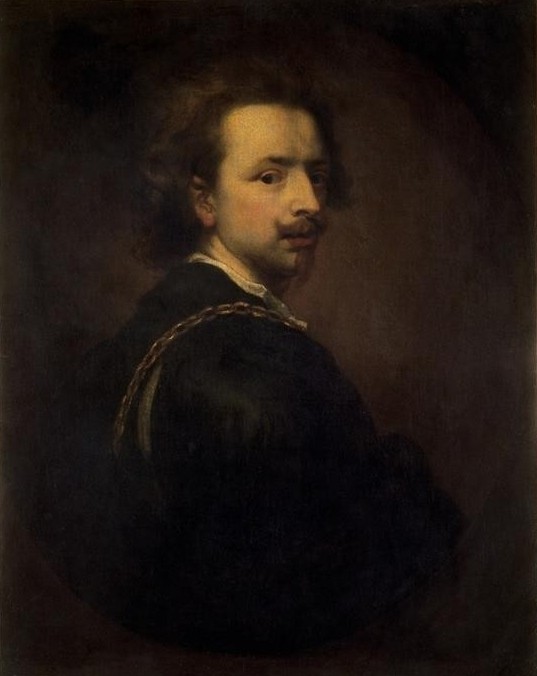 Anthonis van Dyck, Selbstbildnis (Portrait, Gesicht, Bildnis, Selbstportrait, Barock, Klassiker, Wunschgröße, Wohnzimmer)