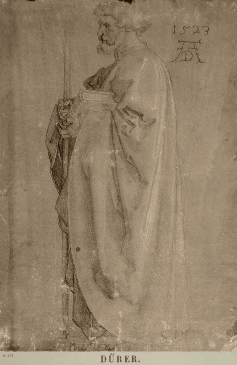 Albrecht Dürer, Stehender Apostel (Deutsche Kunst,Religion,Renaissance,Apostel,Studie,Ganzfigurig)