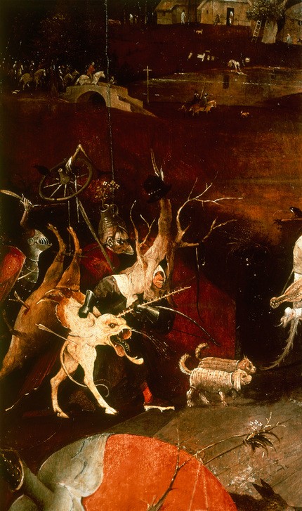 Hieronymus Bosch, Die Versuchung des heiligen Antonius (Heilige,Altar,Fabelwesen,Triptychon,Dämon,Eremit,Versuchung,Phantastische Kunst,Niederländische Kunst)