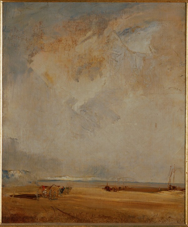 Richard Parkes, Küste in der Normandie  (Landschaft, Landschaftsmalerei, Horizont, Strand, Frankreich, Einsamkeit, Klassizismus, Wunschgröße, Klassiker, Malerei, Wohnzimmer)