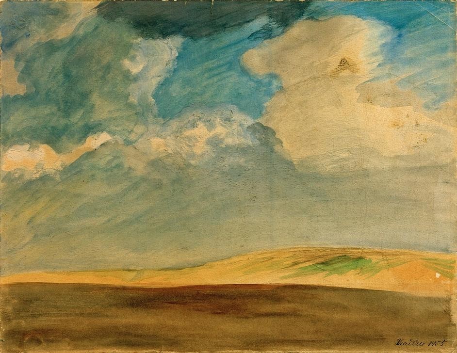 August Macke, Kanderner Landschaft (Deutsche Kunst,Himmel (Natur),Kunst,Landschaft,Wolke,Hügel,Jahrhundertwende,Privatsammlung)