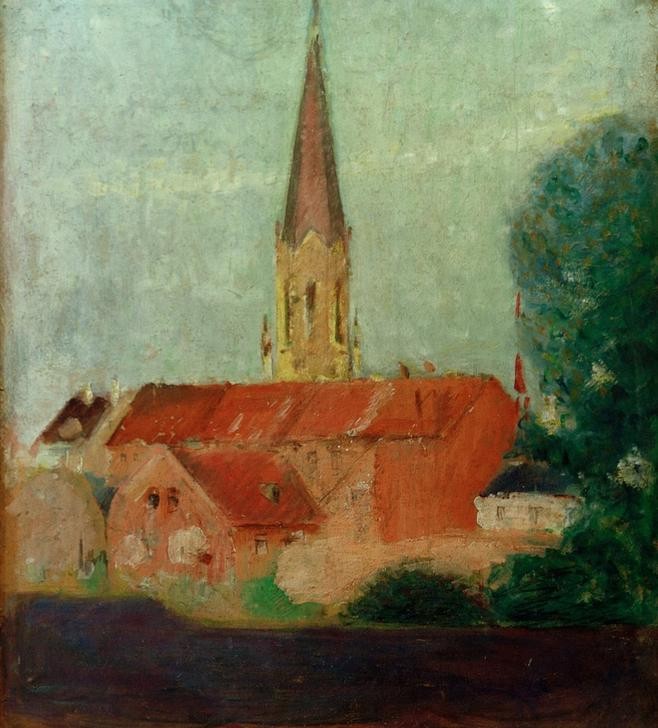 August Macke, Marienkirche (Architektur,Deutsche Kunst,Kunst,Impressionismus,Architekturdarstellung,Jahrhundertwende,Privatsammlung)