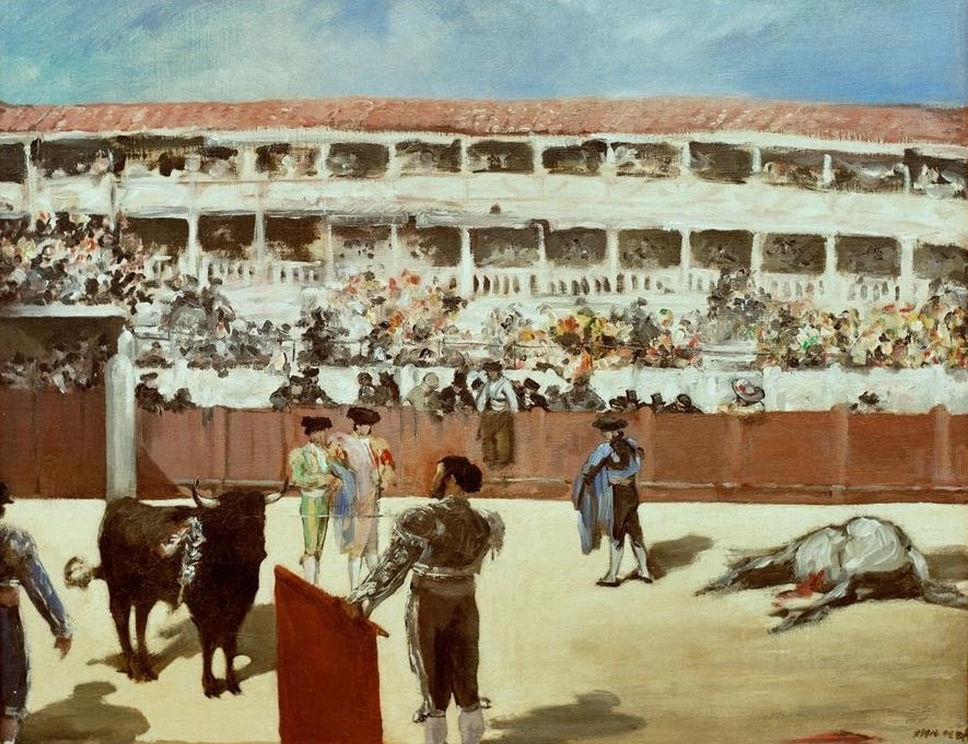 Edouard Manet, Combat de taureaux (Arena,Stierkampf,Volkskunde,Torero,Kampf Zwischen Mensch Und Tier,Französische Kunst,Publikum,Tierquälerei,Stier (Tier),Land Und Leute)