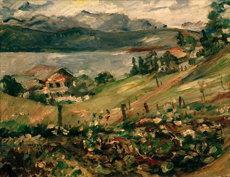 Lovis Corinth, Walchensee, Gemüsegarten (Deutsche Kunst,Gebirge,Kunst,Landschaft,Gemüsegarten,Impressionismus,Nutzgarten,Garten)