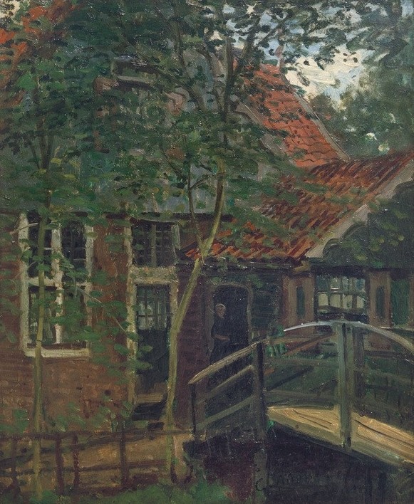 Claude Monet, Passerelle en Hollande, Zaandam (Brücke,Haus,Kunst,Impressionismus,Architekturdarstellung,Holzbrücke,Französische Kunst)