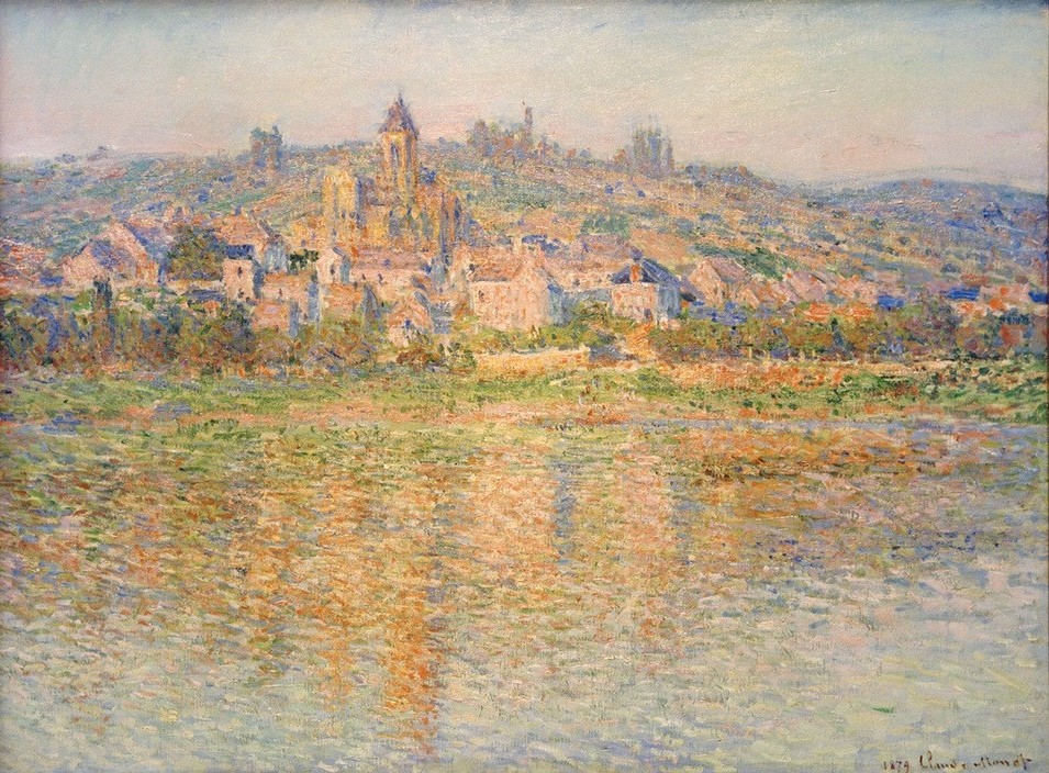 Claude Monet, Vétheuil en été (Kunst,Landschaft,Impressionismus,Fluss,Stadtansicht,Französische Kunst)