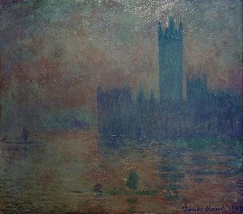 Claude Monet, Le Parlement, effet de Brouillard (Architektur,Geographie,Houses Of Parliament,Wetter,Impressionismus,Fluss,Nebel,Architekturdarstellung,Französische Kunst,Jahrhundertwende,Topographie)