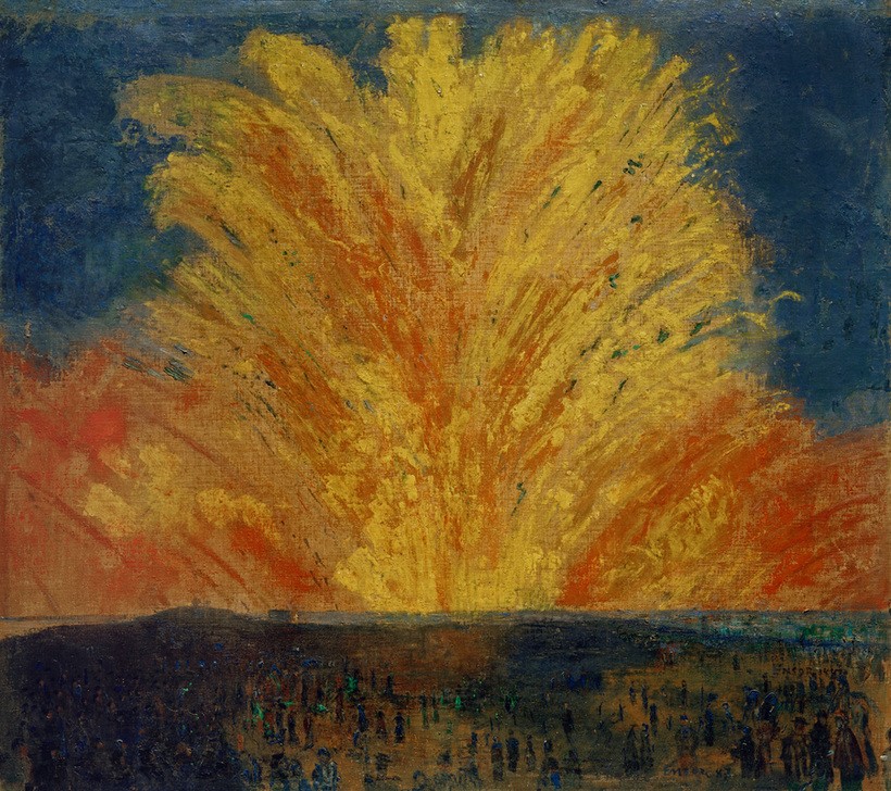 James Ensor, Feuerwerk (Feste,Feuer,Feuerwerk,Kunst,Tageszeiten,Abend,Nacht,Symbolismus,Illumination,Licht,Belgische Kunst,Zuschauer)