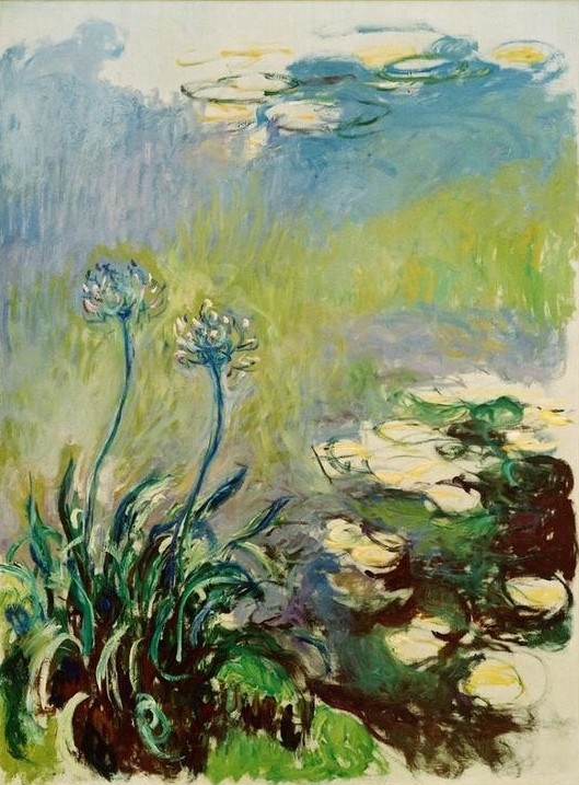 Claude Monet, Les Agapanthes (Botanik,Garten Und Park,Kunst,Landschaft,Lilie,Impressionismus,See,Französische Kunst,Ufer,Blume,Gartenteich,Tuberose,Garten)